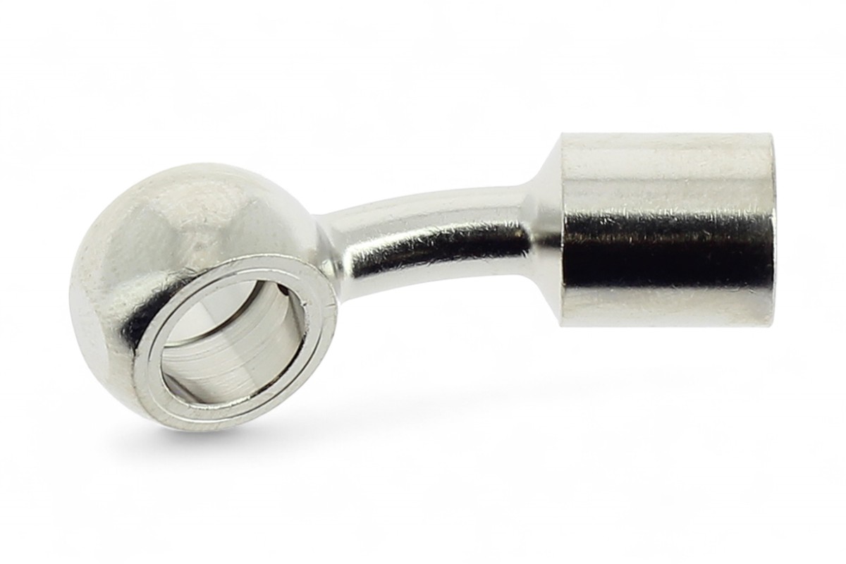 Riduzione occhiello 25° femmina M10x1 in metallo
