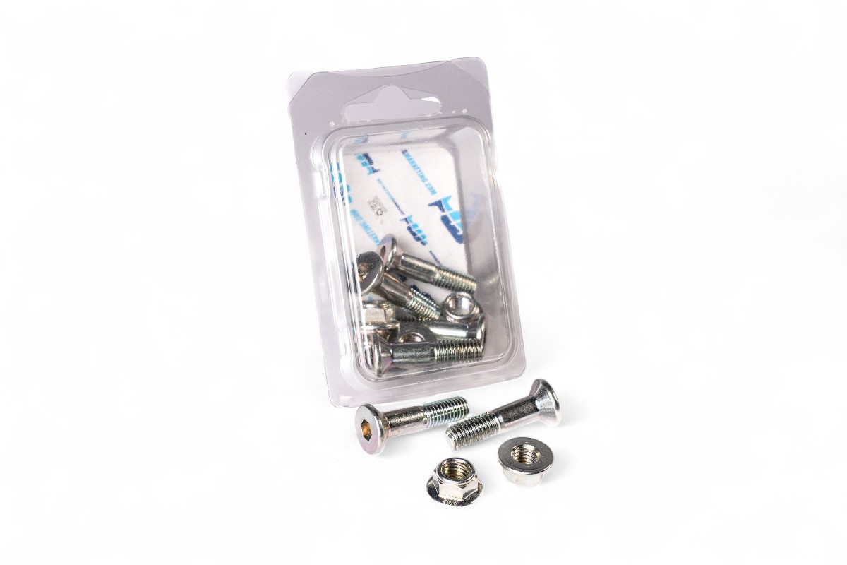 Viti per corona a testa conica M8 x 30mm (sottotesta) e dado (6 pezzi)