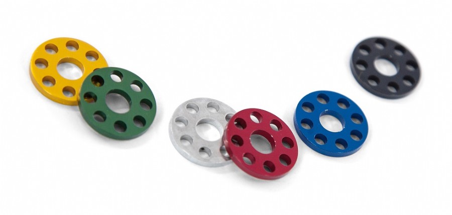 Ranelle alleggerite - Øinterno 6mm - Øesterno 18mm - Argento (10 pezzi)
