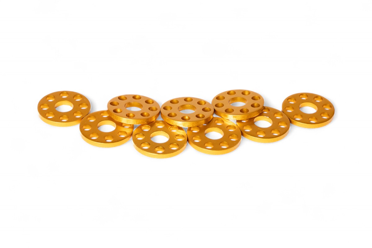 Ranelle alleggerite - Øinterno 6mm - Øesterno 18mm - Giallo (10 pezzi)