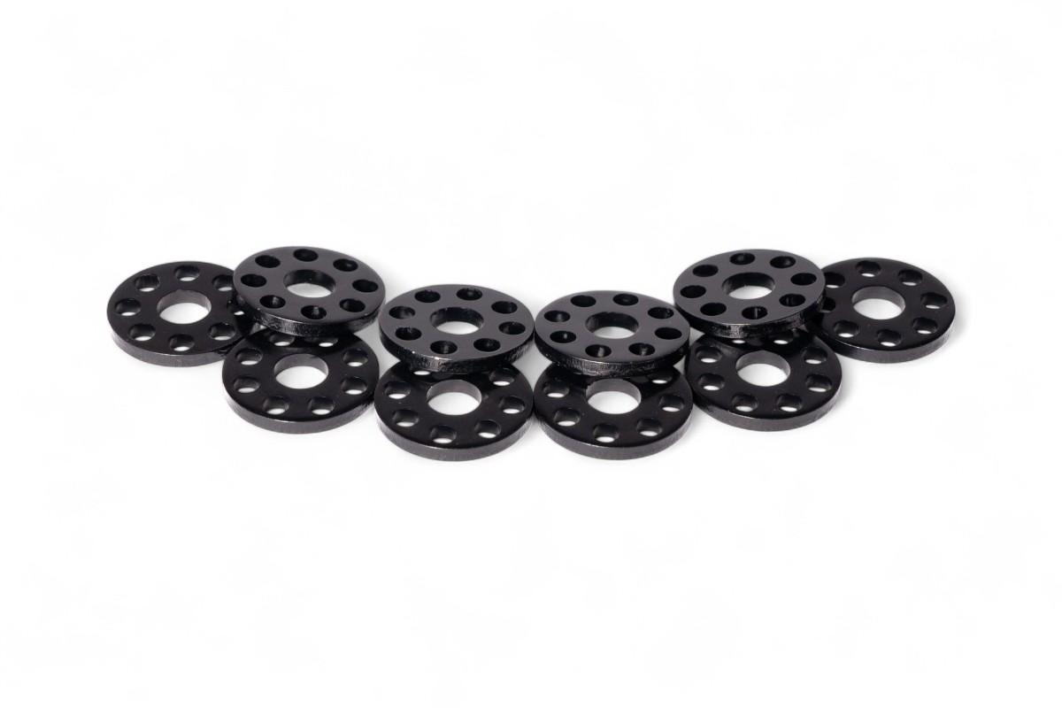 Ranelle alleggerite - Øinterno 6mm - Øesterno 18mm - Nero (10 pezzi)