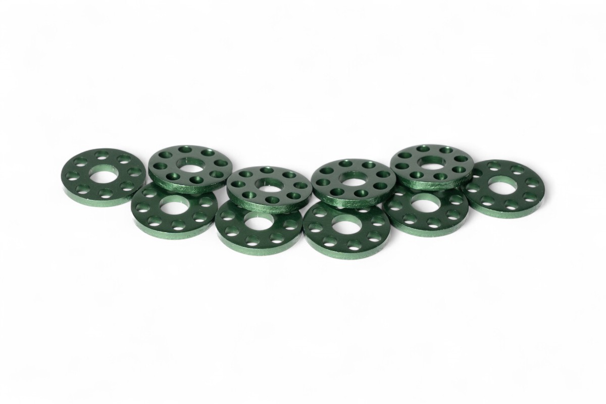 Ranelle alleggerite - Øinterno 6mm - Øesterno 18mm - Verde (10 pezzi)